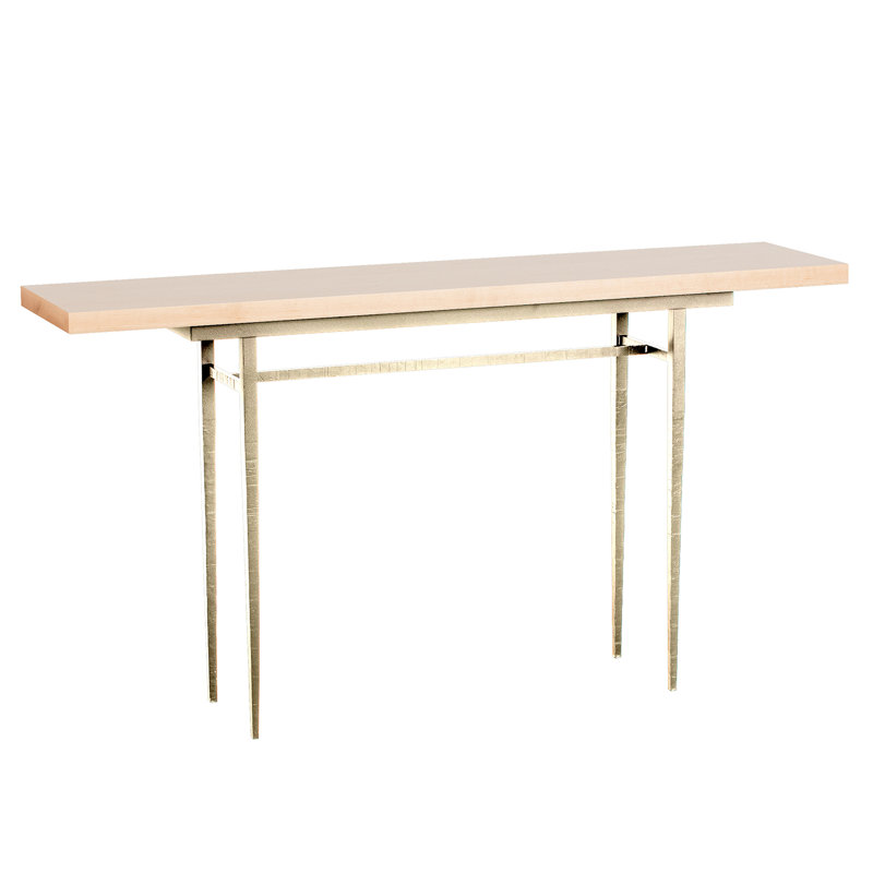 Wick Console Table, Modern Brass, 32" H x  30" W x 8.5" D, Natural