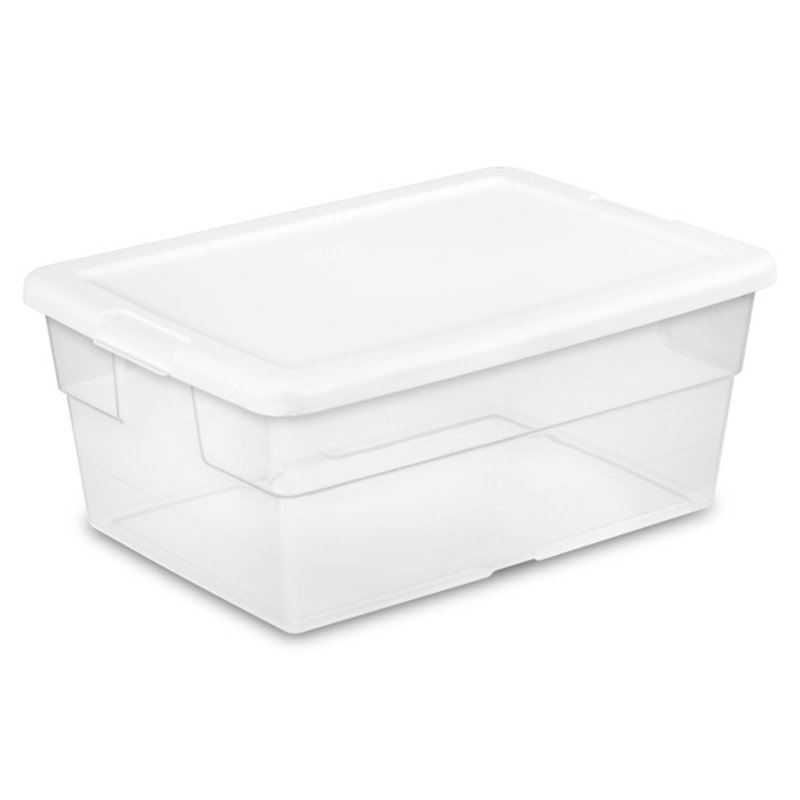 Sterilite Storage Box, Stackable Bin with Lid, Container Organizes Shoes and Crafts in Closet, 7" H x 11.9" W x 16.75" D