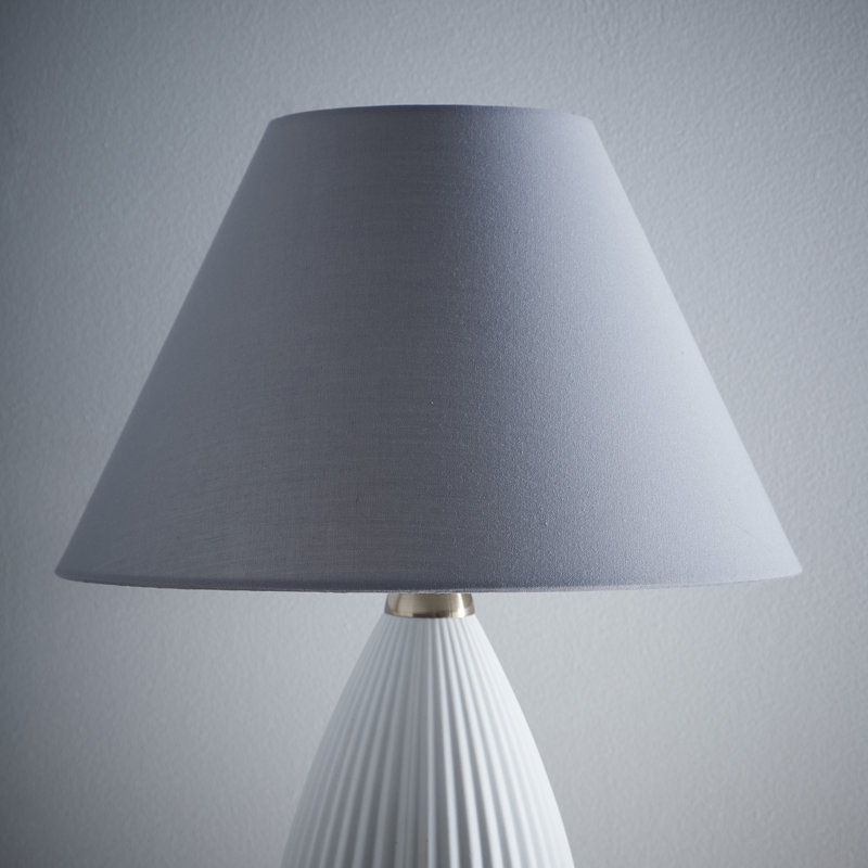 Linen Cone Lamp Shade ( Uno ) in Grey, 20cm H x 35cm W x 35cm D