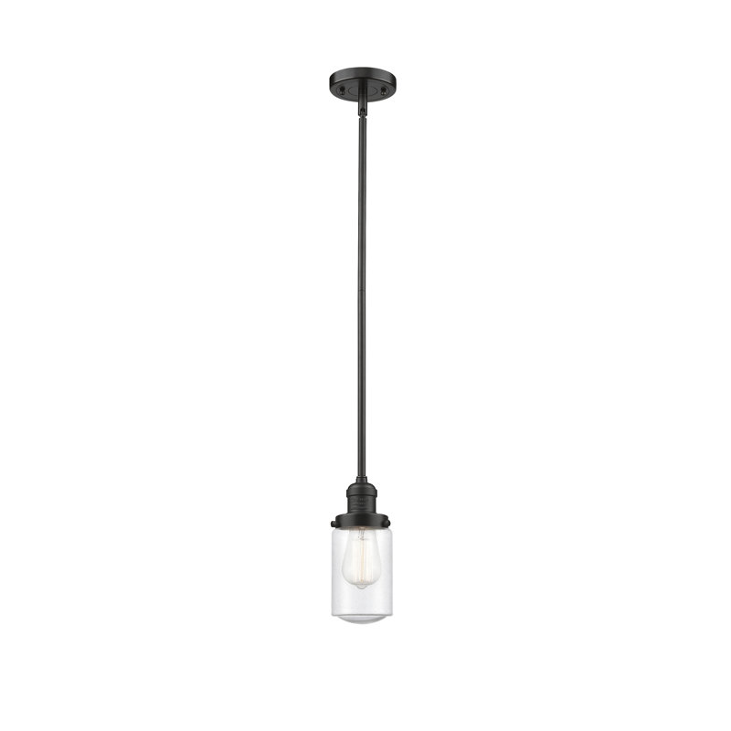 Luminaire suspendu simple à 1 lumière Saroyan, Ampoule non incluse, Transparent, Bronze huilé