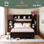 Lit double avec armoire et tablette tout-en-un
