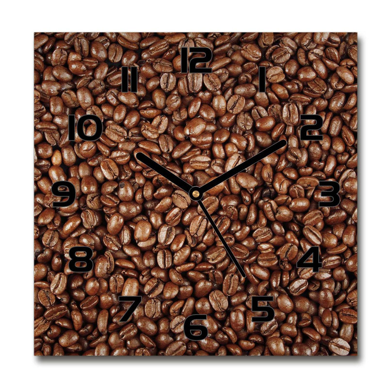 Helana Glass Wall Clock, Black/Brown