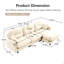 Canapé modulaire modulaire en forme de L avec repose-pieds, tissu chenille de qualité supérieure, conception de dossier à coussin touffeté, conception ergonomique facile à installer, convient aux chambres à coucher, aux coins lecture des salons, beige