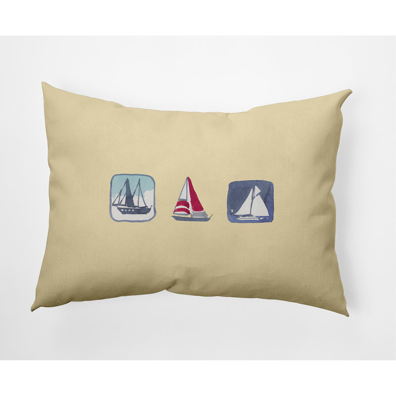 Housse et insert de coussin rectangulaire Boat Trio, Jaune