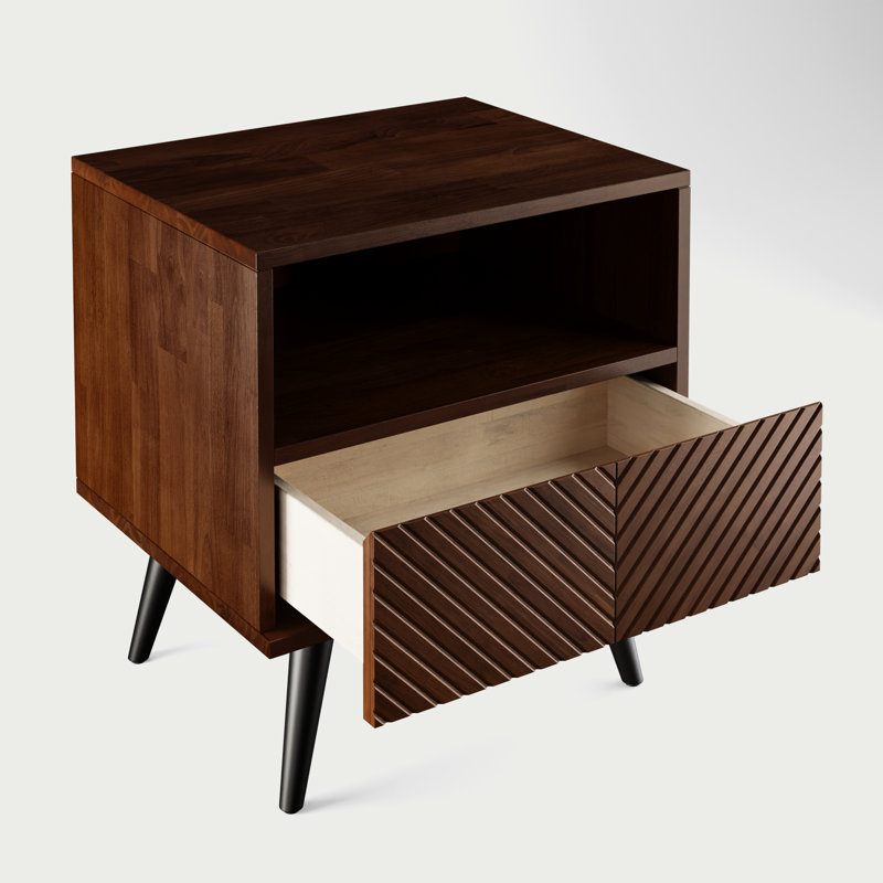 Table de chevet Rhombus, Noyer