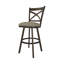 Tabouret pivotant à hauteur de comptoir de 26 po Julia Alegra en tissu irlandais performance brume avec une finition gris Firestone peinte à la main-95193256-95193258-29249861