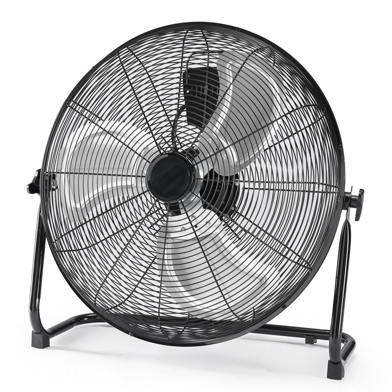 Ventilateur de plancher 18 po en métal haute vitesse, circulateur d'air froid industriel à 3 vitesses avec inclinaison réglable de 120 °