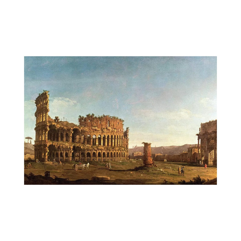 Colosseum And Arch Of Constantine, Rome by Canaletto - Wrapped Canvas Print, 20.32 cm H x 30.48 cm W