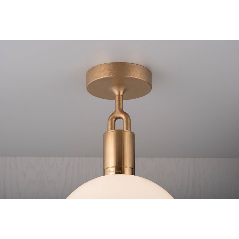 1 - Light Semi Flush Mount, Medium, Gun Metal, Opal