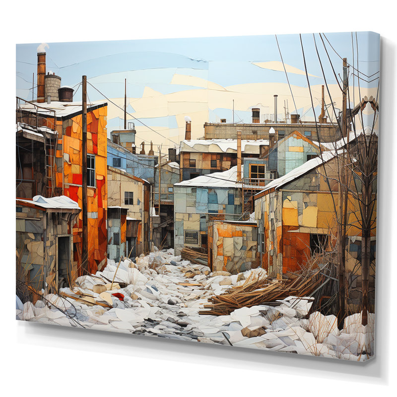 Winter Warehouse Palette II sur toile, H 12 po x l 20 po x P 1 po, Toile tendue