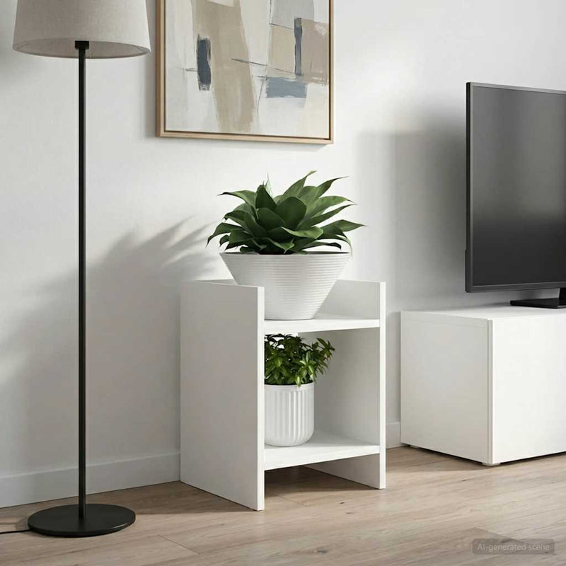 2 Tier Plant Stand Set of 2, 40cm H x 30cm W x 30cm D, White