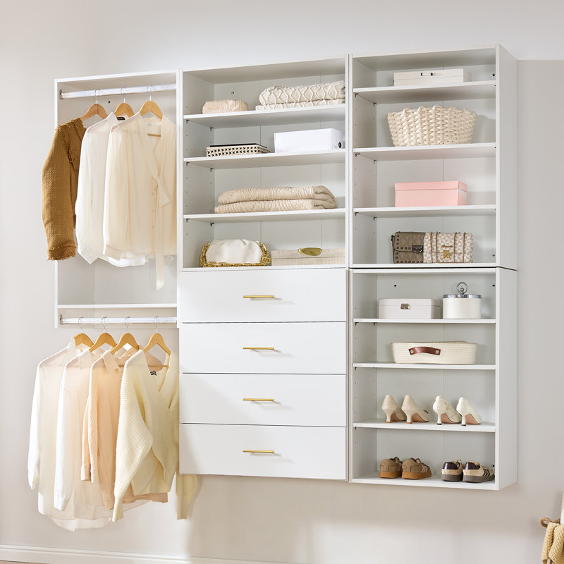 Unité de garde-robe suspendue moyenne Altizer 34,5 po, série de systèmes de rangement modulaires, partie B