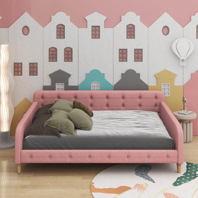 Queen Size Upholstered Daybed With 4 Support Legs by Red Barrel Studio