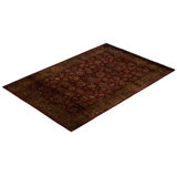 Overdyed One-of-a-Kind 4' 2" X 6' 2" Hand Knotted Area Rug
