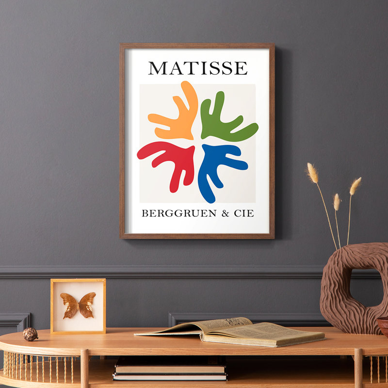 Matisse CCXCI Framed Print - Solid Wood, Brown, 10" H x 8" W