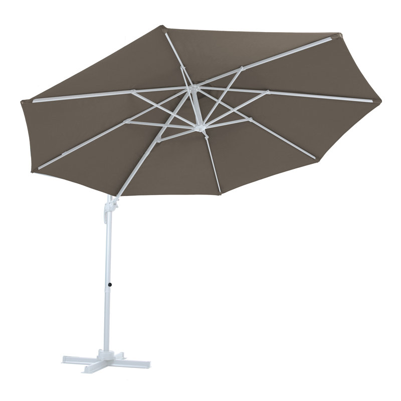 Bresha 300cm Cantilever Parasol, White, Taupe