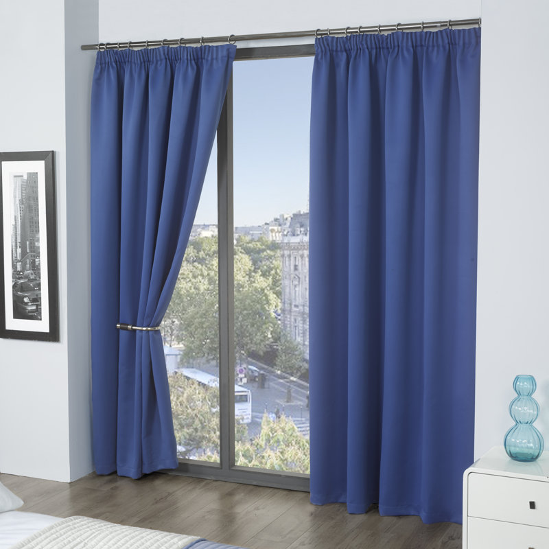 Cozine Blackout Curtain Pair, Blue, 168 W x 229 D cm