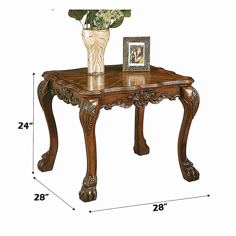 Table de bout en cerisier avec pieds à griffes