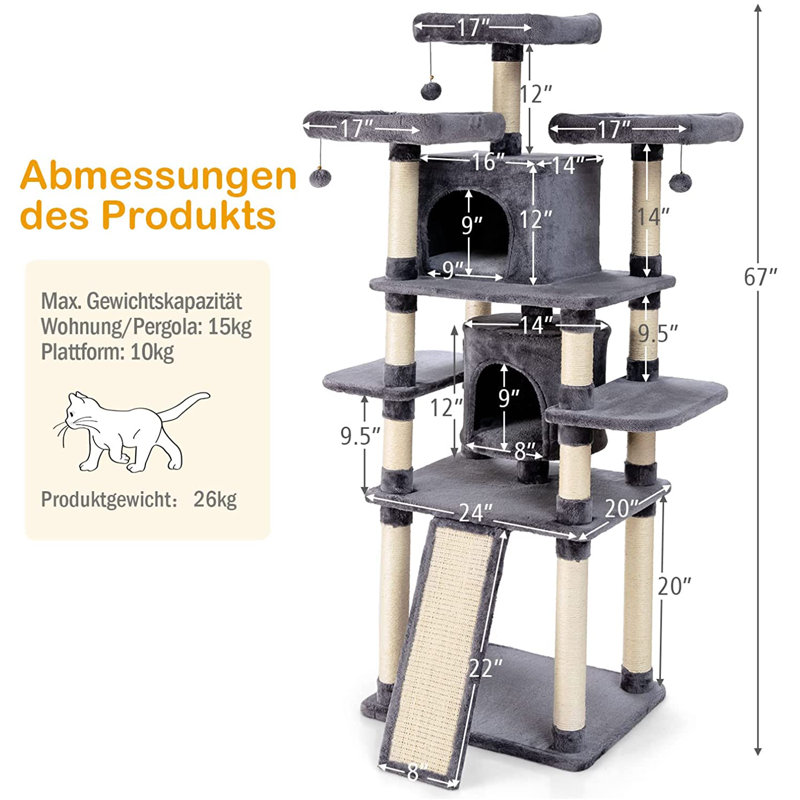 Macedonia 170.2cm H Cat Tree