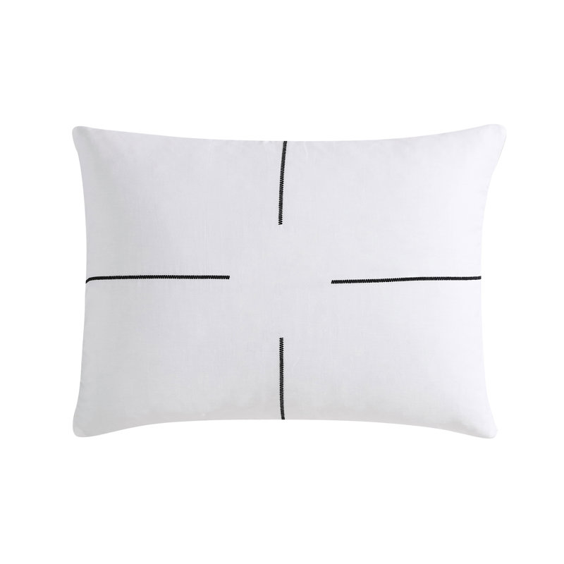 Zig Zag White Reversible Modern & Contemporary Comforter Set, King Comforter + 2 King Shams