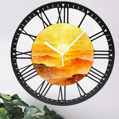 Horloge murale ronde en fer 10 po avec mouvement à quartz silencieux, chiffres romains, impression UV