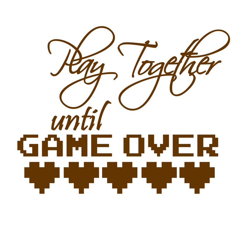 Ensemble d'adhésif décoratif 100 pièces Play Together jusqu'à Game Over, H 37 po x l 28 po, Brun