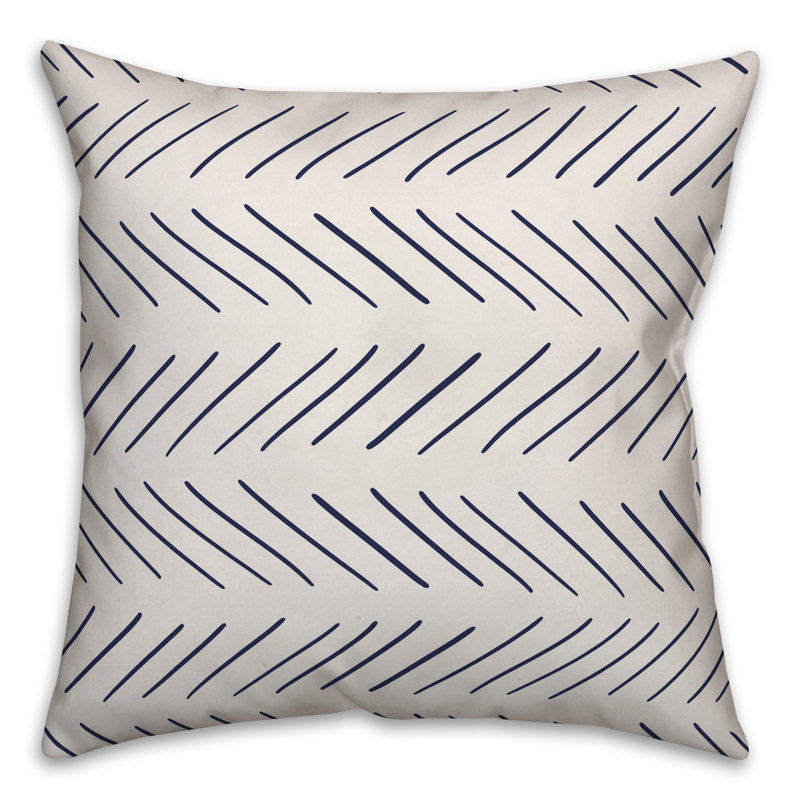  Housse et insert de coussin Modern Modern, 18 po x 18 po, Polyester / bourre en polyester, Blanc / bleu