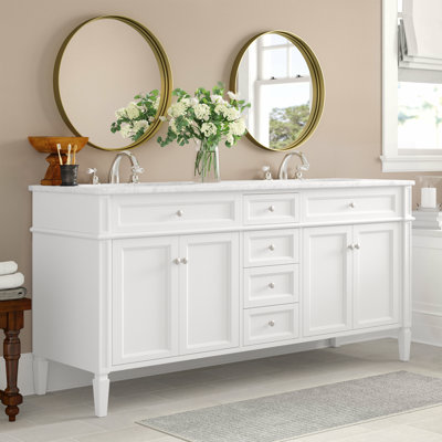 Rivers 72'' Double Bathroom Vanity with Marble Top