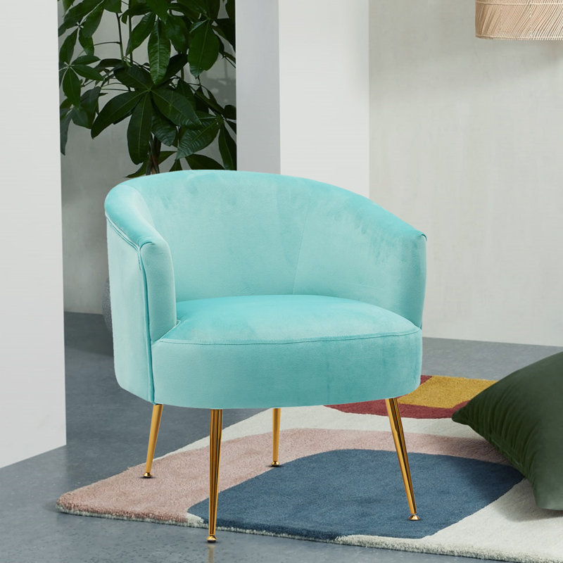 Lyela Upholstered Accent Chair, Blue Velvet
