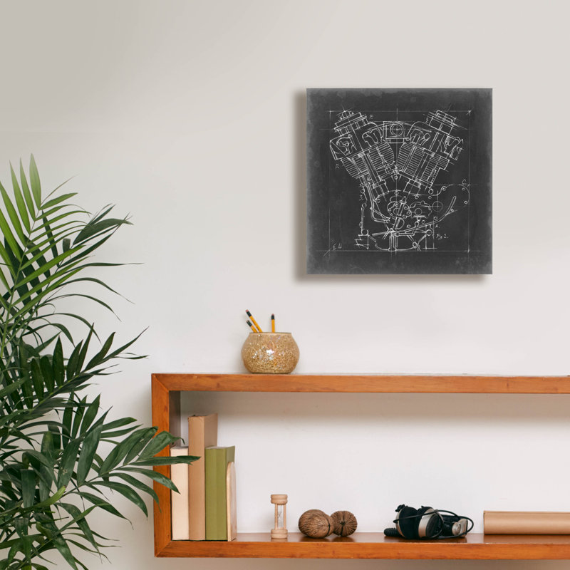 Art graphique sur toile, "Motocyclette" par Ethan Harper