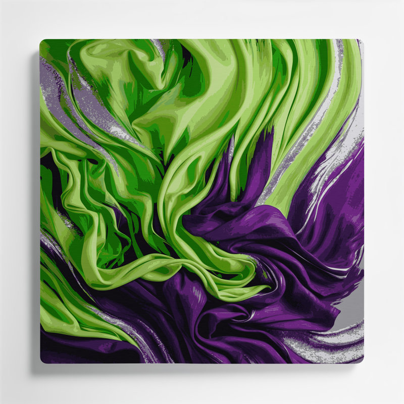 Abstrait couleur champ 53, art mural en métal mauve, H 12 po x l 12 po