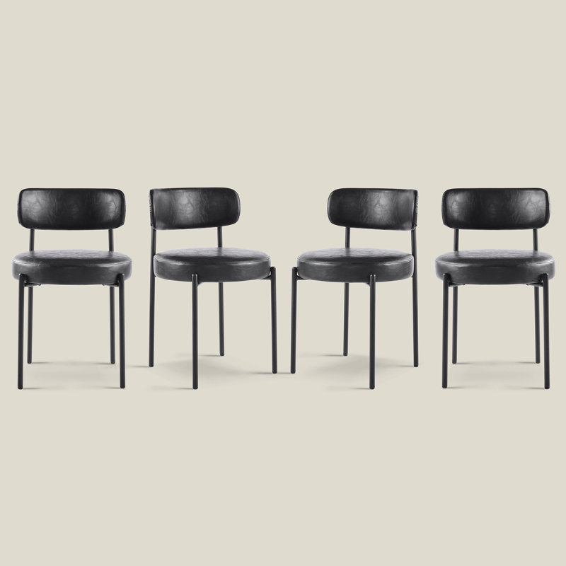 Black Leather Dining Chairs Set of 4