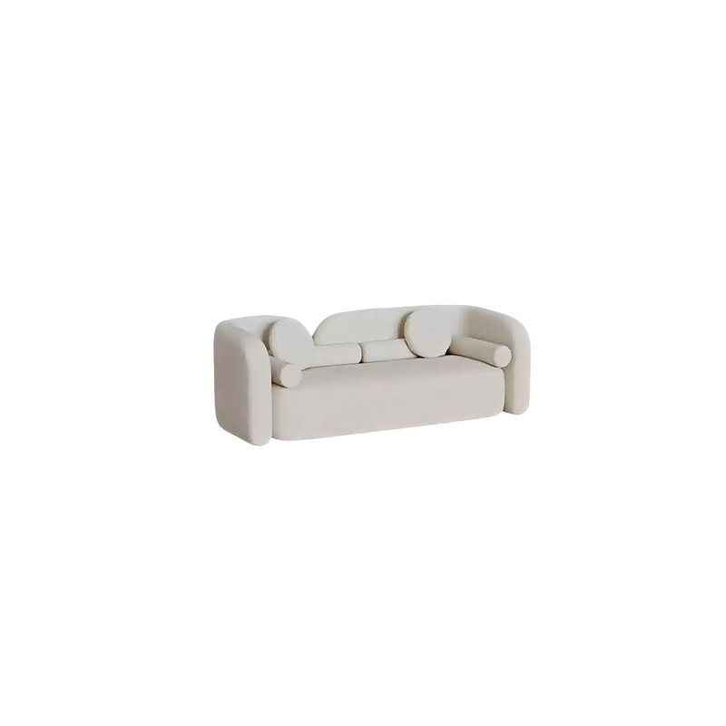 Petits poils plats de sable crème, 3, H 25,59 po x l 82,68 po x P 28,35 po