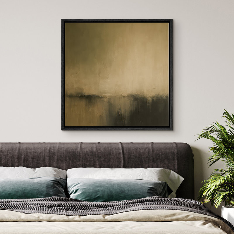 Reproduction d'art encadrée sur toile pour décor moderne neutre, H 16 po x l 16 po, Noir