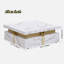 Modern White Square Storage Coffee Table With 4 Drawers And Gold Accents