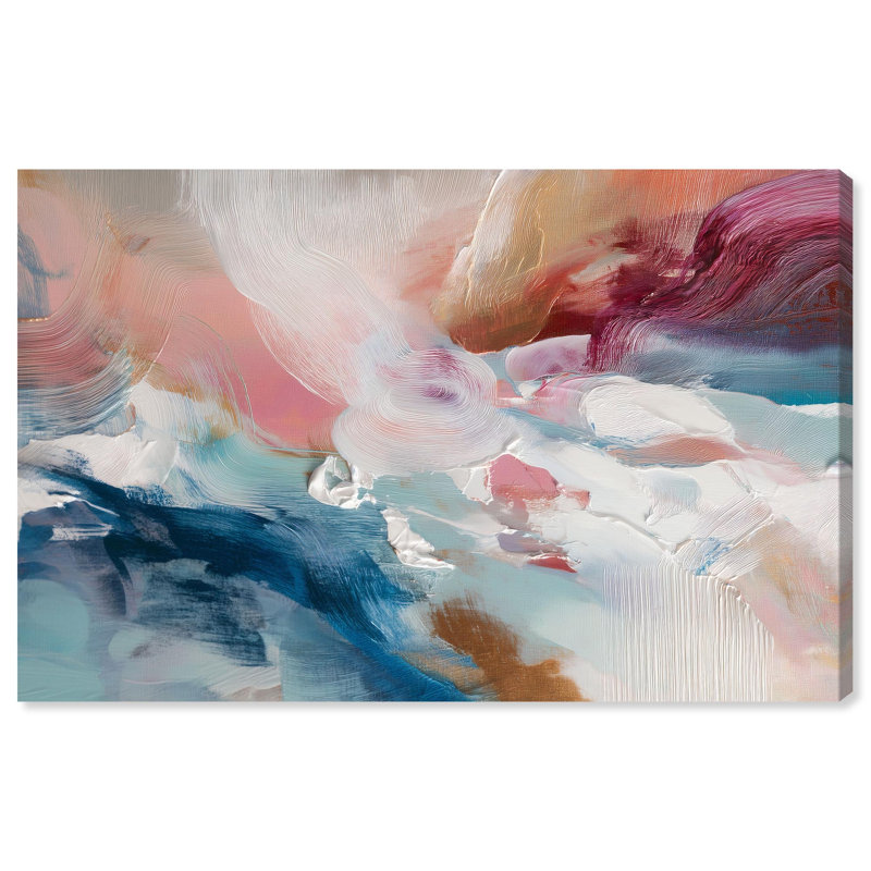 Décoration murale colorée Rosy and Ocean Hues I par , Toile tendue, H 24 po x l 36 po