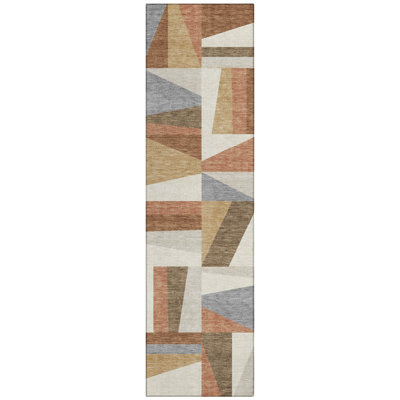 Machine Washable Indoor/Outdoor Hashlamoun ACN2327 Geometric Rug