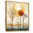 Toile avec cadre flottant or