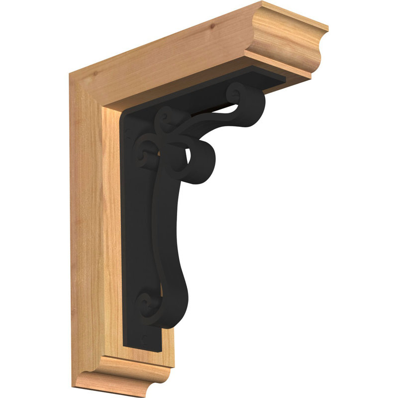 Support à fer à cheval triple traditionnel 4 "Orleans, H 19 po x P 16 po, Sapin de Douglas de l 3 1/2 po x T 2 po (lisse)