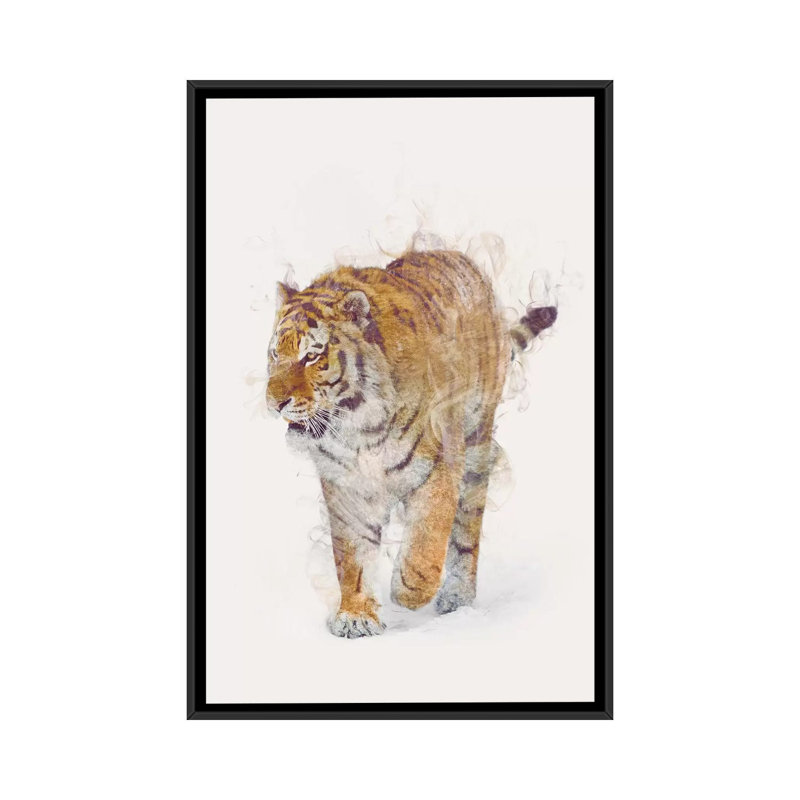 «The Tiger», impression sur toile tendue, H 26 po x l 18 po x P 1,5 po, Pas de tapis, Toile avec cadre noir