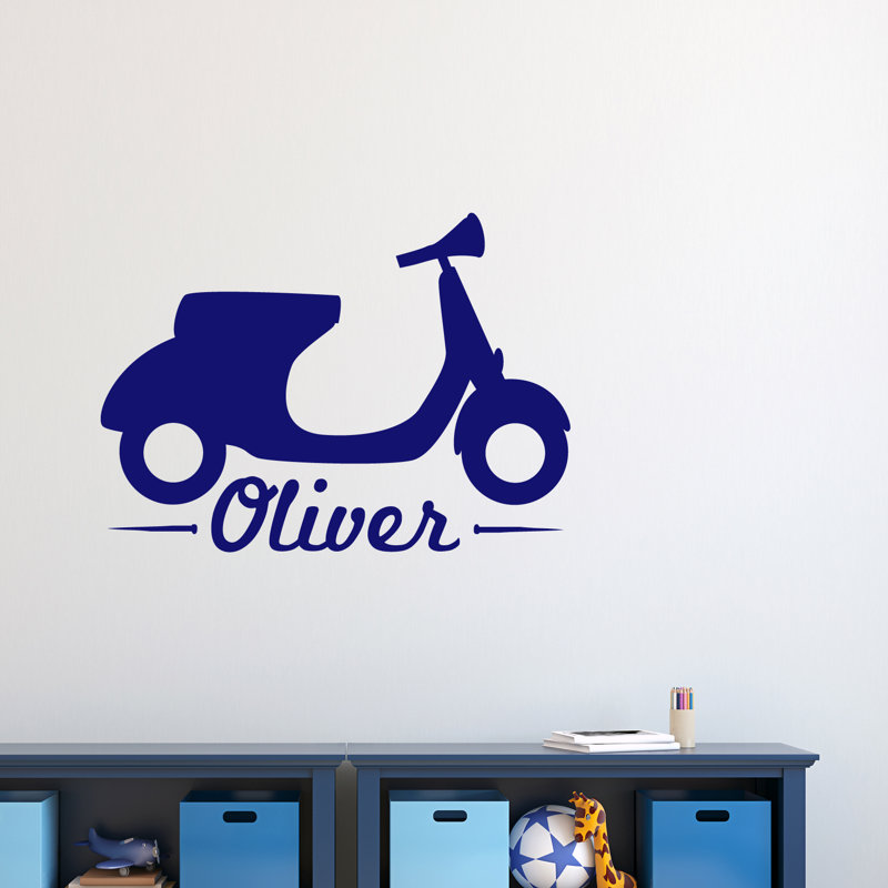Adhésif décoratif scooter, Bleu marine, Oui