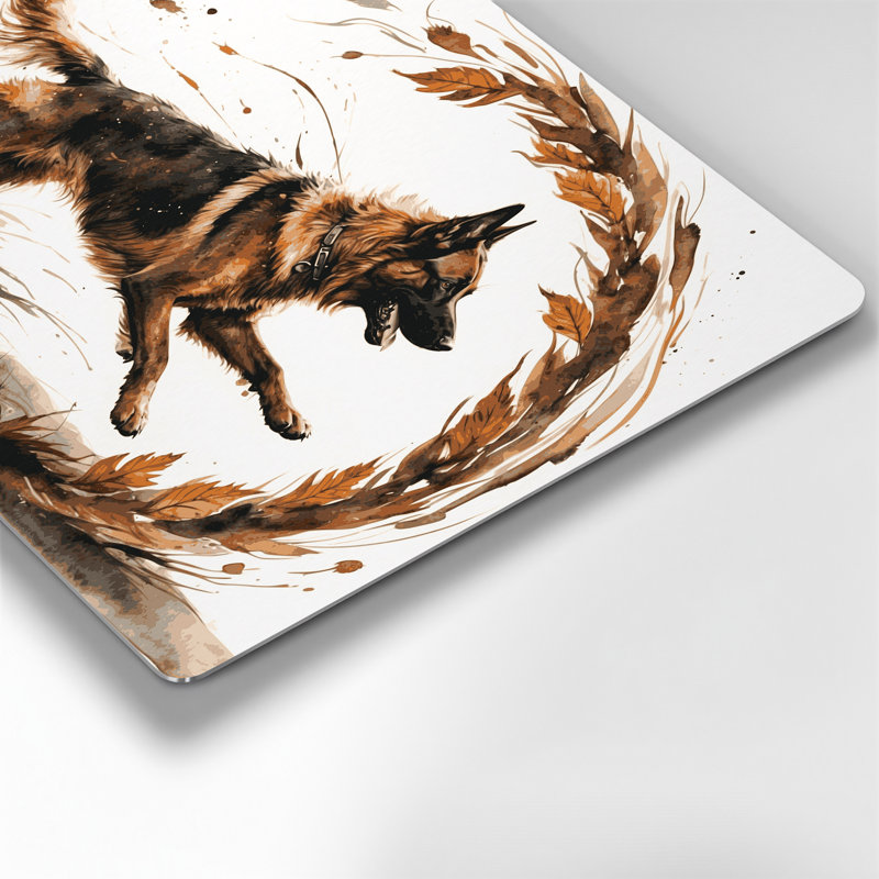 Chiens belges Malinois, art mural en métal gris, H 11 po x l 14 po