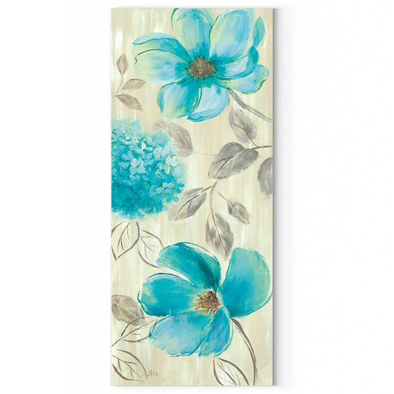 Blue Garden I by Carol Robinson - Graphic Art on Canvas, 20" H x 50" W x 1.5" D
