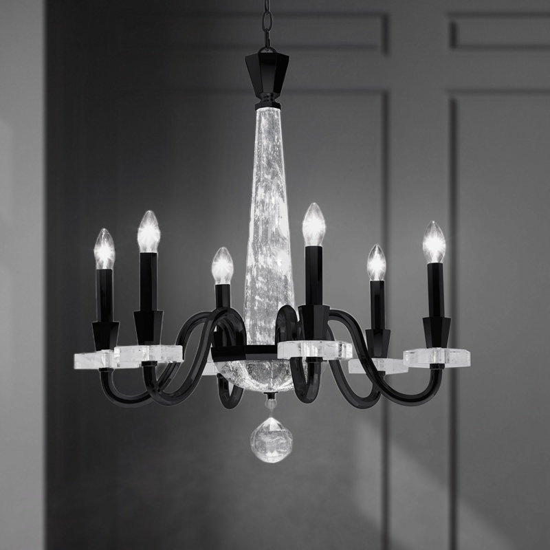 6 - Light Chandelier, Black