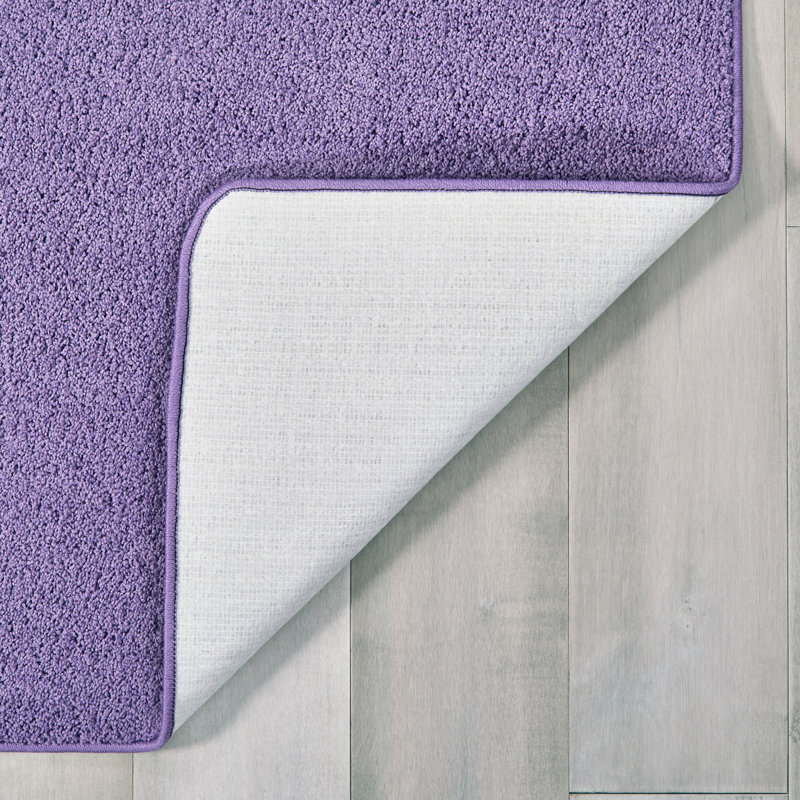 KIDply Soft Solids Tufted Lilac Purple Area Rug, Rectangle 6' x 9'