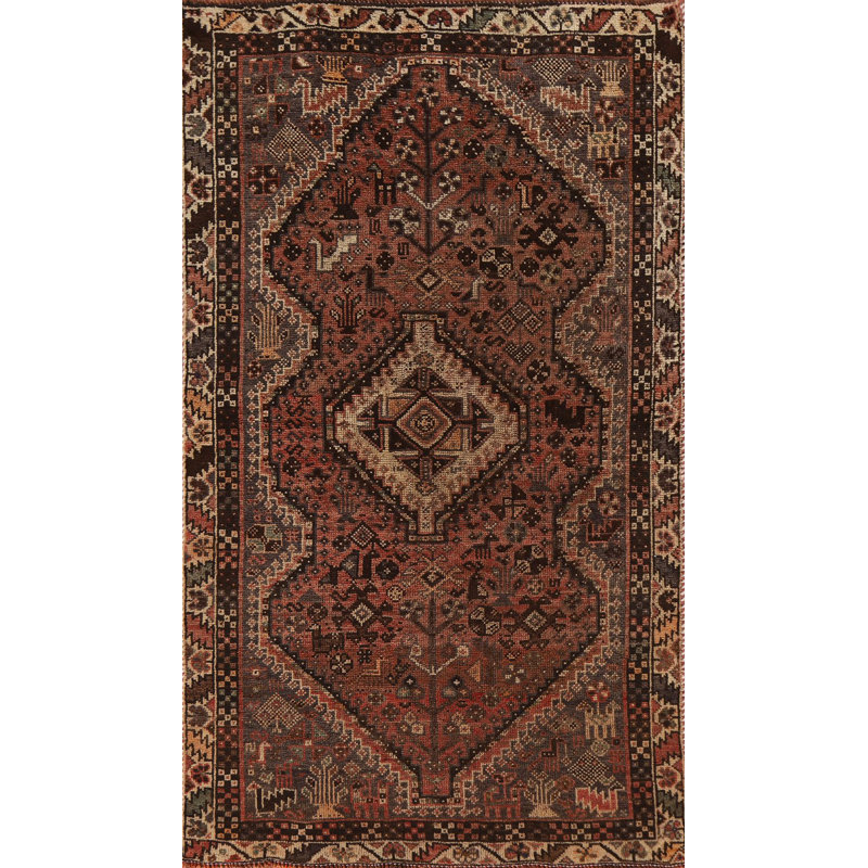 Tapis traditionnel antique à teinture végétale 4 x 7