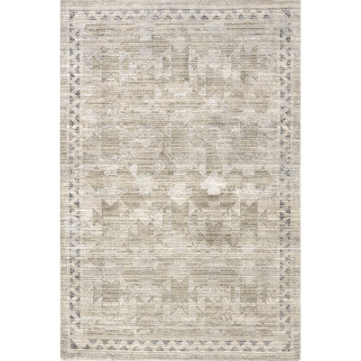 Aine Bordered Machine Washable Indoor/Outdoor Area Rug