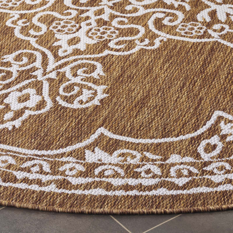 Tapis oriental d'intérieur / extérieur Villante Performance Performance, Rond 6 pi 7 po