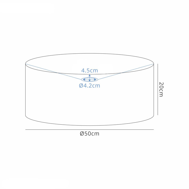 Cotton Drum Lamp Shade, Raw Cocoa, 20cm H x 50cm W x 50cm D