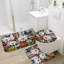 Multicolore, ensemble de tapis de salle de bain 3D Daisy Butterfly-1260586075